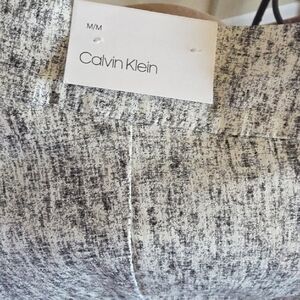 Calvin Klein Black and White Textured Leggings, Size M